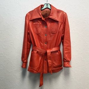 NEW ENGLAND SPORTSWEAR COMPANY vintage leather jacket w/pointed collar R…